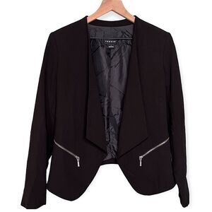 Trouvé‎ Women’s Draped Collar Blazer Jacket with Pockets in Black Size Small